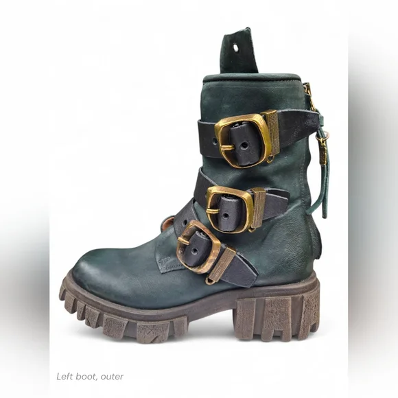 A.S.98 Hamish Lug Sole Boots, Balsamic with Black Straps, size 39 - Picture 8 of 15